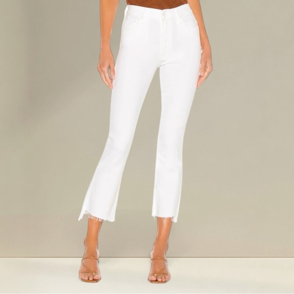Mother Denim The Insider Crop Step Fray size 26 in White Fairest of Them